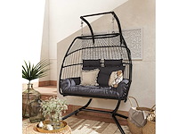 Dubbele roten hangstoel met standaard - afbeelding 2 van  7