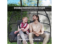 Dubbele roten hangstoel met standaard - afbeelding 5 van  7