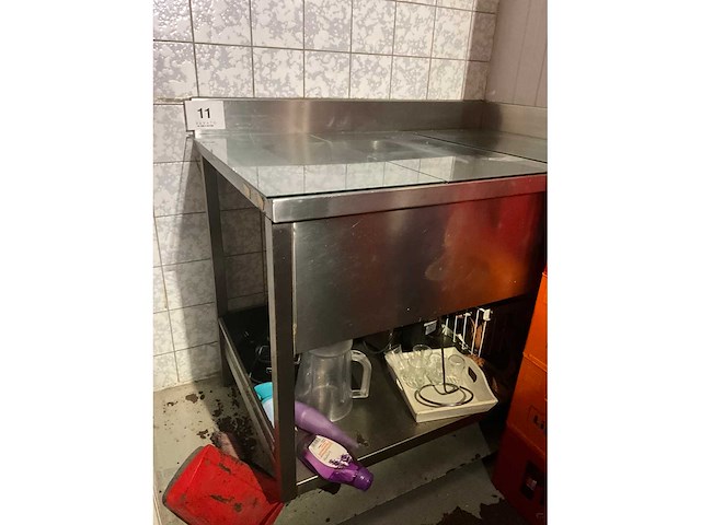 Dubbele rvs spoeltafel - afbeelding 2 van  3