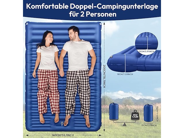 Dubbele slaapmat, zelfopblazend - afbeelding 3 van  3