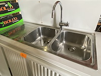 Dubbele spoelbak en kraan grohe