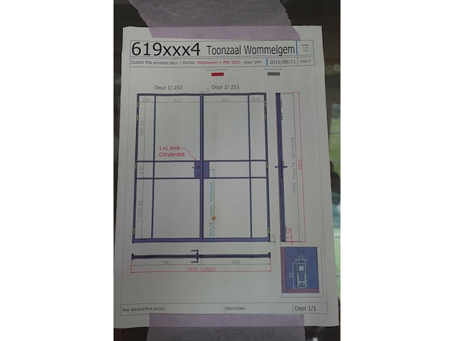 Dubbele stalen deur met glas - afbeelding 3 van  3