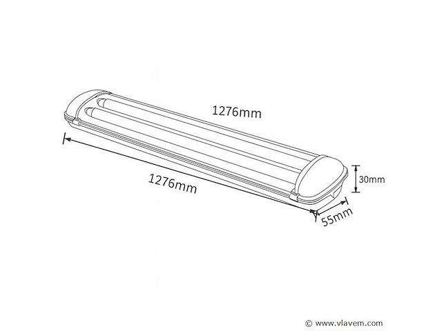 Dubbele tl armatuur 120cm – ip65 waterdicht – fluorescerend frame (x16) - afbeelding 5 van  6