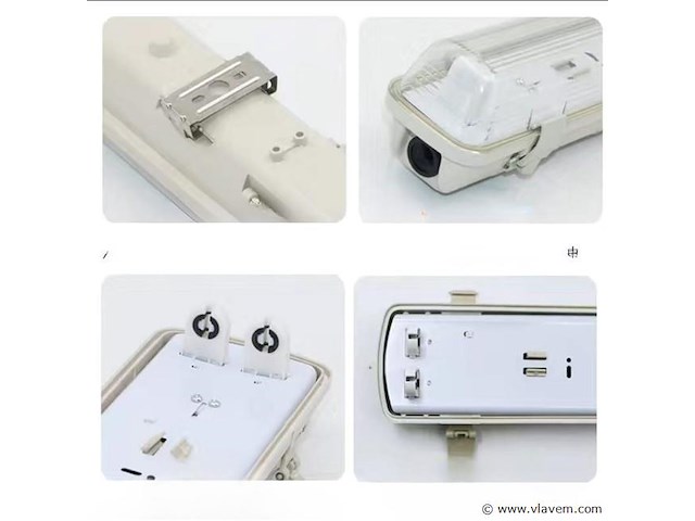 Dubbele tl armatuur 120cm – ip65 waterdicht – fluorescerend frame (x24) - afbeelding 3 van  6