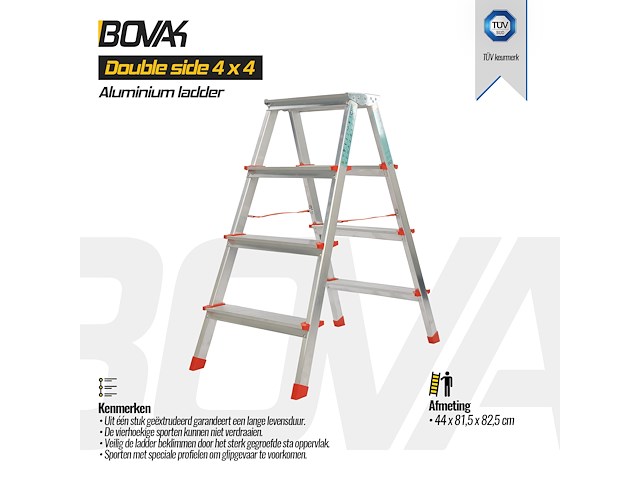 Dubbele trap 4+4 treden - afbeelding 1 van  4