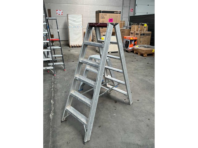 Dubbele trapladder (2x) - afbeelding 2 van  5