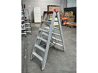 Dubbele trapladder (2x) - afbeelding 2 van  5