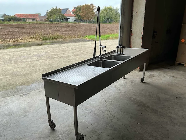 Dubbele wasbak mobiele wastafel - afbeelding 1 van  7