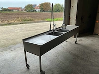 Dubbele wasbak mobiele wastafel