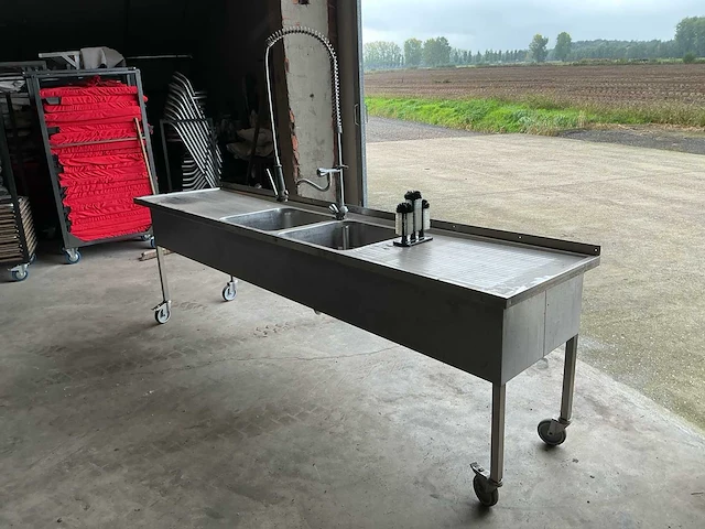 Dubbele wasbak mobiele wastafel - afbeelding 3 van  7