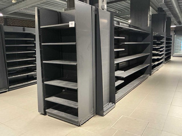 Dubbelzijdig winkel rek (+/- 20 lm) - afbeelding 1 van  6