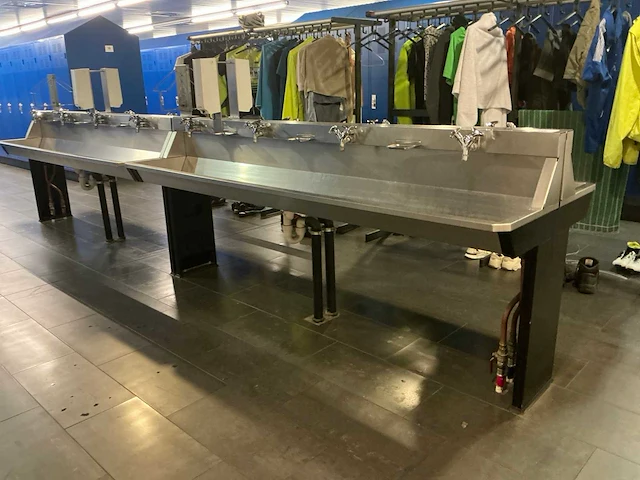Dubbelzijdige rvs wastafel (2x) - afbeelding 1 van  5