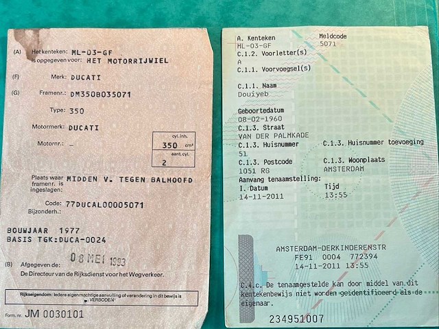 Ducati 350 motorfiets 1977 - afbeelding 18 van  27