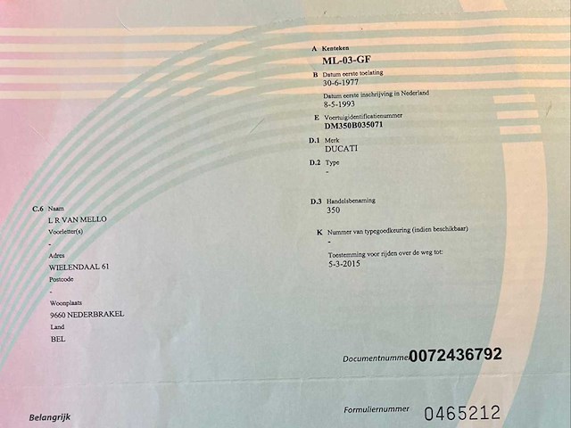 Ducati 350 motorfiets 1977 - afbeelding 19 van  27