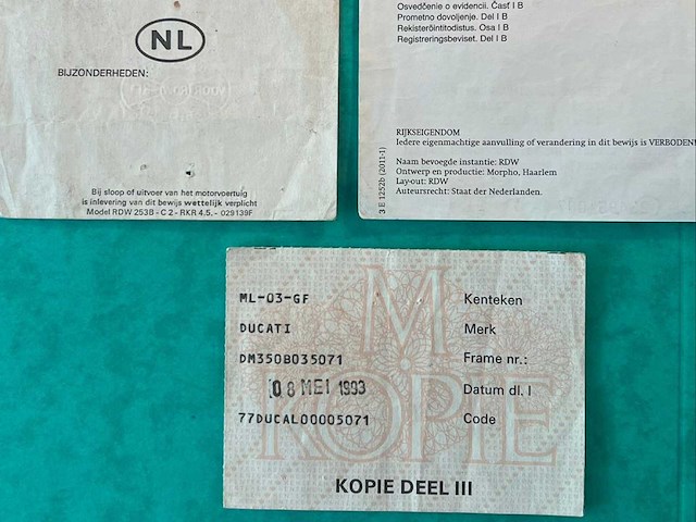 Ducati 350 motorfiets 1977 - afbeelding 8 van  14