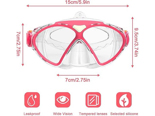 Duikbril voor kinderen roze - afbeelding 4 van  4