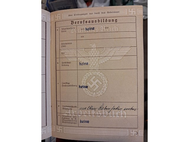 Duits arbeidsboekje 1937 - afbeelding 4 van  5