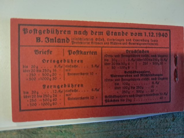 Duitse rijk 1940 kplt boekje postzegels hindenburg freimarken - afbeelding 2 van  7