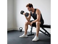Dumbbell gewicht 20 kg - 1 stuk, hex dumbbell krachttraining & gewichtheffen - metaal zwart rubber - afbeelding 1 van  3
