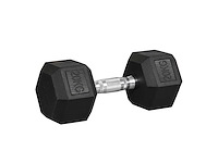 Dumbbell gewicht 20 kg - 1 stuk, hex dumbbell krachttraining & gewichtheffen - metaal zwart rubber - afbeelding 2 van  3