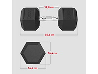 Dumbbell gewicht 20 kg - 1 stuk, hex dumbbell krachttraining & gewichtheffen - metaal zwart rubber - afbeelding 3 van  3