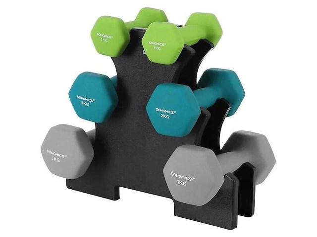 Dumbbell set - 2 x 1 kg - 2 x 2 kg - 2 x 3 kg - afbeelding 1 van  4