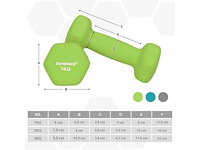 Dumbbell set - 2 x 1 kg - 2 x 2 kg - 2 x 3 kg - afbeelding 4 van  4