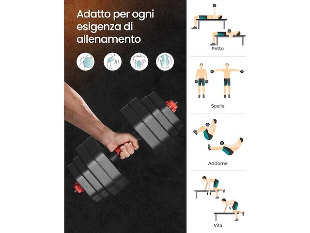 Dumbbell-set met verbindingsstang - afbeelding 2 van  5