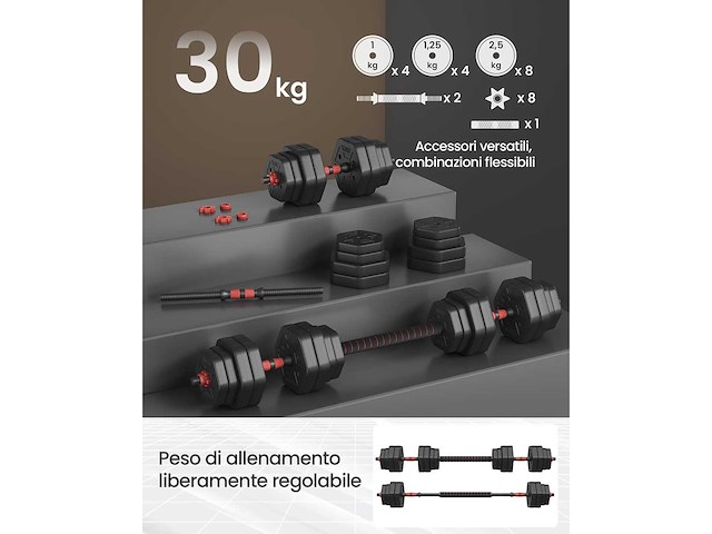 Dumbbell-set met verbindingsstang - afbeelding 3 van  5
