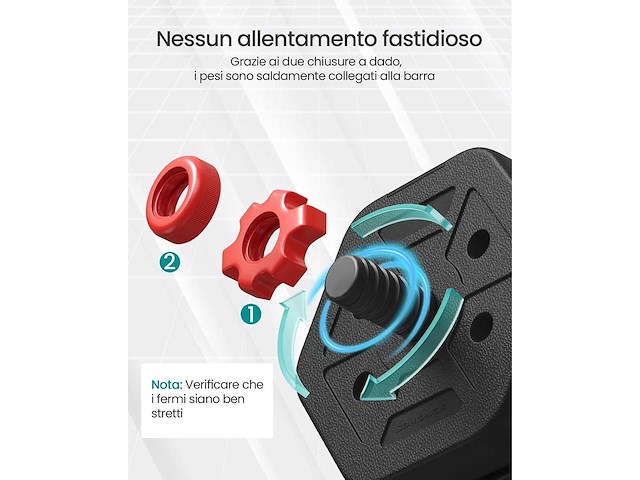 Dumbbell-set met verbindingsstang - afbeelding 4 van  5