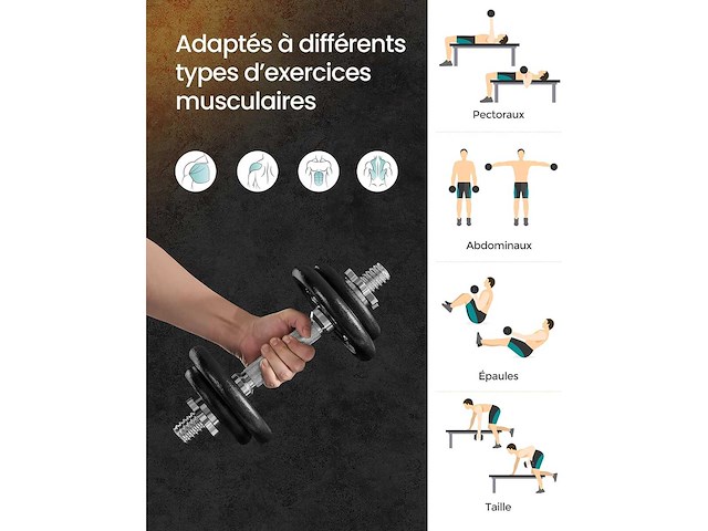 Dumbbell strength kit, met verlengstang - afbeelding 3 van  6