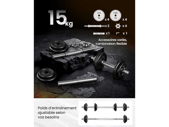 Dumbbell strength kit, met verlengstang - afbeelding 5 van  6