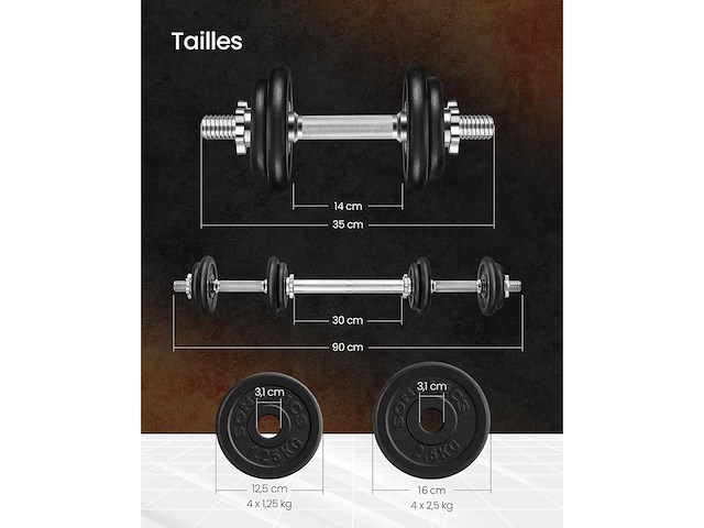 Dumbbell strength kit, met verlengstang - afbeelding 6 van  6