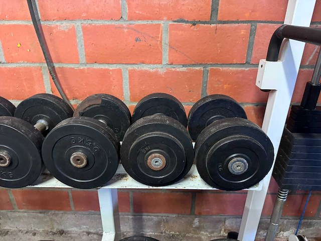 Dumbellset + rek 2,5 - 20kg - afbeelding 3 van  12