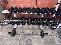 Dumbellset + rek 2,5 - 20kg - afbeelding 1 van  12