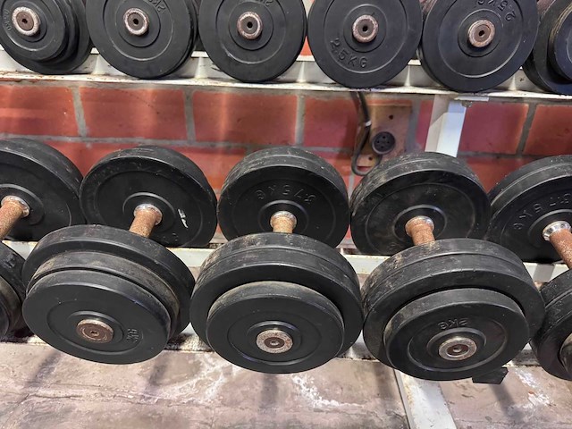 Dumbellset + rek 2,5 - 20kg - afbeelding 6 van  12