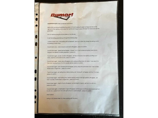 Dumor digibind 60 ap lijmmachine - afbeelding 8 van  16