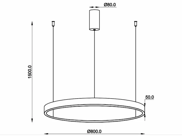 Duora design hanglamp zand zwart 80cm 50w led cct 3 kleur & 3 stappen dimmen(2x) - afbeelding 5 van  6