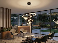 Duora zand zwart hanglamp 20cm&40cm&60cm trio ring 60w led 3cct & 3 stappen dim(1x) - afbeelding 1 van  6