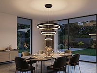 Duora zand zwart hanglamp 20cm&40cm&60cm trio ring 60w led 3cct & 3 stappen dim(1x) - afbeelding 3 van  6