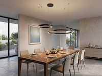 Duora zand zwart hanglamp 80cm&40cm duo ring 60w led 3cct & 3 stappen dim(1x) - afbeelding 2 van  2
