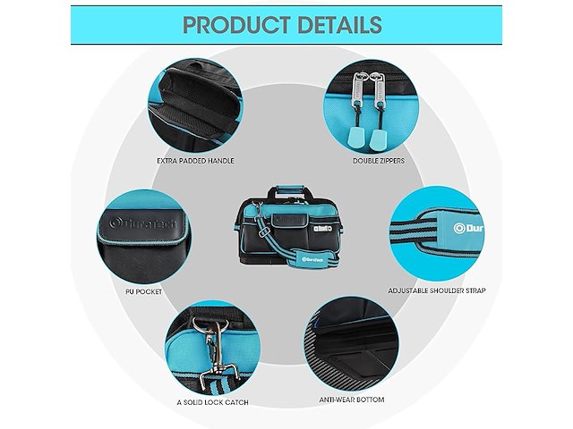 Duratech gereedschapstas (43 cm) - afbeelding 2 van  6