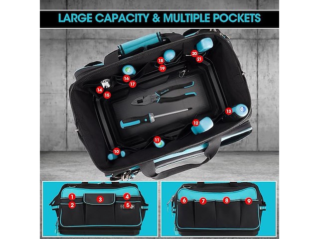 Duratech gereedschapstas (43 cm) - afbeelding 5 van  6