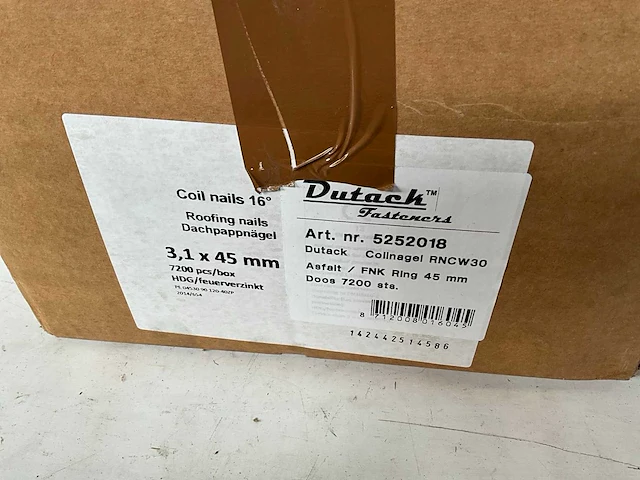 Dutack coilnagel rncw30 asfalt nagel fnk ring 45 mm op band doos 7200 stuks - afbeelding 3 van  5