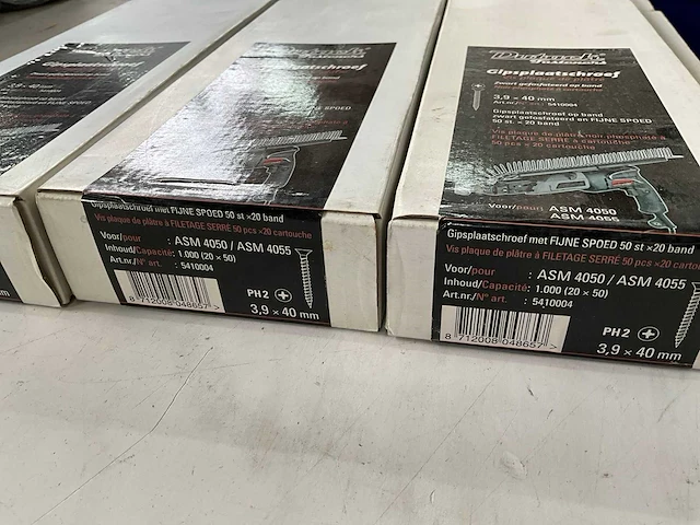 Dutack gipsplaatschroef 3,9 x 40mm op band (50 stuks x 20x band) (3x) - afbeelding 3 van  3