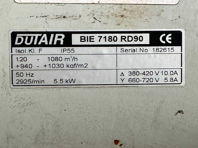Dutair bie 7180 rd90 ventilator - afbeelding 3 van  4