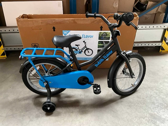 Dutch flavor kinderfiets blauw met zijwieltjes 16” - afbeelding 9 van  11