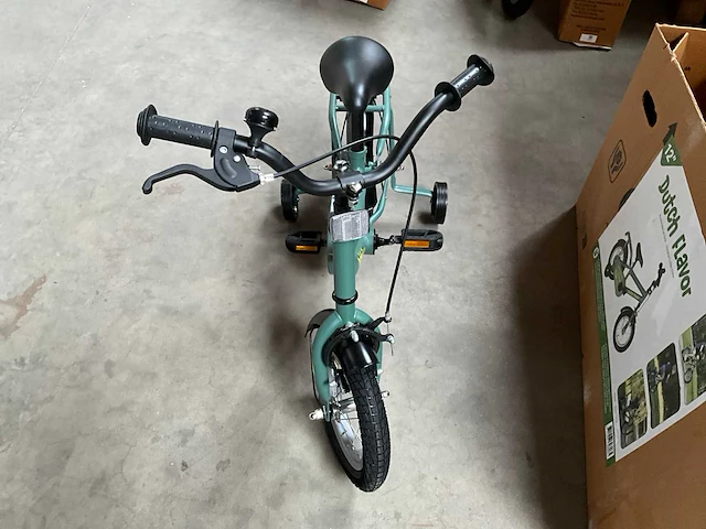 Dutch flavor kinderfiets groen met zijwieltjes 12” - afbeelding 10 van  12
