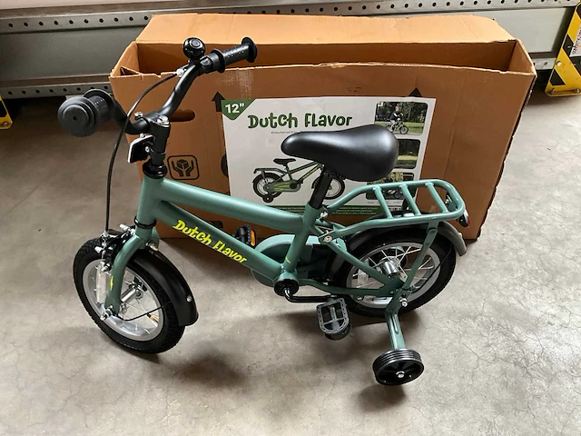 Dutch flavor kinderfiets groen met zijwieltjes 12” - afbeelding 11 van  12