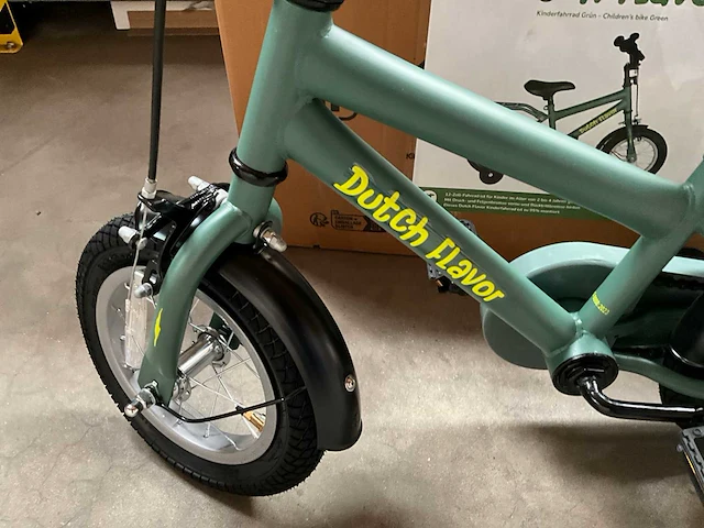 Dutch flavor kinderfiets groen met zijwieltjes 12” - afbeelding 12 van  12